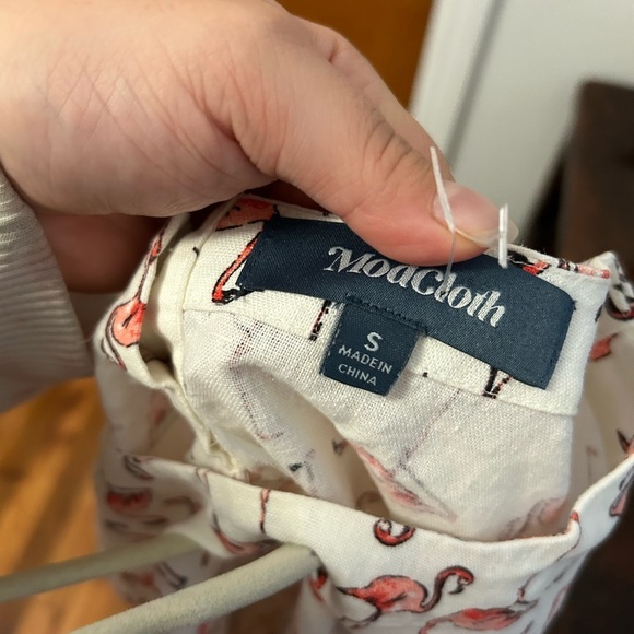 MODCLOTH FLAMINGO LINEN BLOUSE - Picture 3 of 4